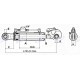 Łącznik hydrauliczny kat. 2 604-884 mm z główką widełkową (25,4mm) hakiem (25,4mm), z przewodami