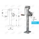 Stopa podporowa 425 mm, Simol LT 2103, 900 kg, z tuleją i ramieniem bocznym