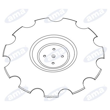 Talerz do brony drobnoząbkowany, 560 mm, 98x4 otwory, grubość 4 mm