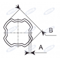 Rura profilowa czwrorokątna Bondioli & Pavesi zewnętrza SFT H8,S9, 66x3,5 mm L=2000 mm