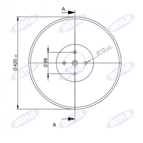 Talerz gładki AMAZONE XL041,  460x4, - zamiennik   Grubość 4 mm