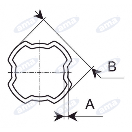 Rura profilowa czworokątna SFT Bondioli & Pavesi wewnętrza S0, 61,7 x 5,7 mm, L1000