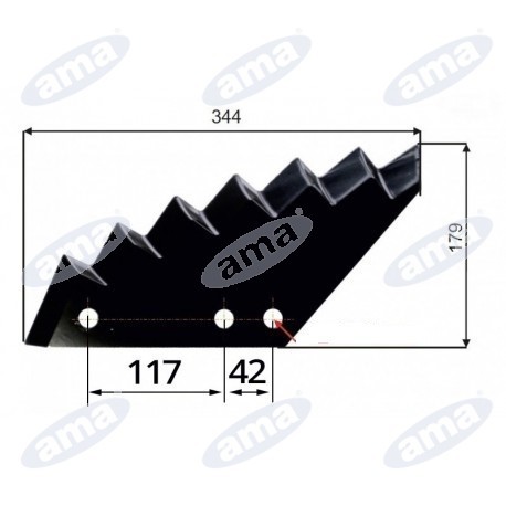 Nóż do paszowozu 530x8 mm, Kuhn- zamiennik, hartowany