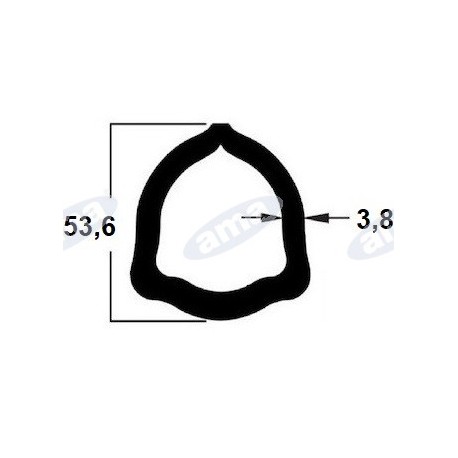 Rura teflonowana 1m, profil trójkątny 53,6x3,8