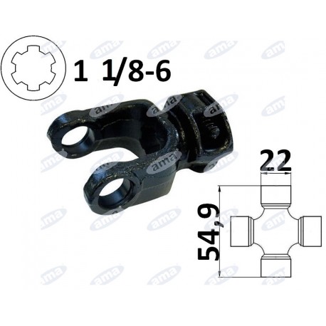 Widłak ciągnikowy 1 1/8-6, na krzyżak 22x54mm,