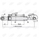 Łącznik centralny - hydrauliczny, kat.3, 680-1030MM,  z hakiem (32 mm) przgubem kulowym (32 mm)