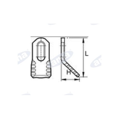 Nóż Y 40x97mm kosiarki bijakowej