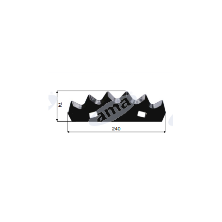  Nóż do paszowozu 240x6 mm, Kuhn- zamiennik,średnica otworu 20x13mm