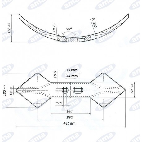 Redlica dwusercowa obracana 440x135x19