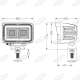 Lampa robocza LED, 10-30V DC, 1620LM, 18W