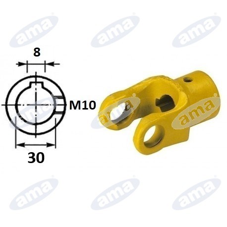 Widłak maszynowy z wpustem 8mm, otwór fi: 30