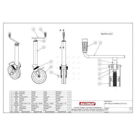 Sprężyna do blokowania koła M214