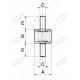 Amortyzator gumowy męski/męski typ A, Fi 30x20 mm, M6x20 mm