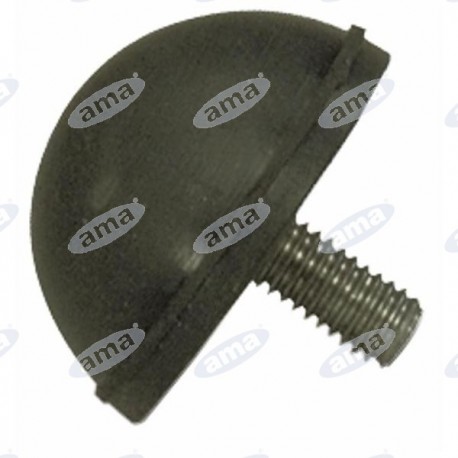 Amortyzator gumowy męski typ D, Fi 30x15 mm, M6x1x13 mm, półkulisty