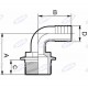 Przyłącze kolankowe węża pod nakrętkę, 59, 1''